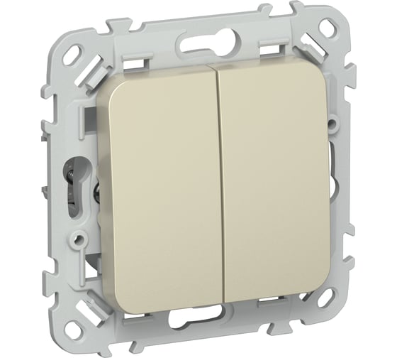 Изображение товара Выключатель 2-клавишный проходной IEK FLITE 10А ВС62-1-0-ФлШ шампань FI-V22-0-10-1-K37