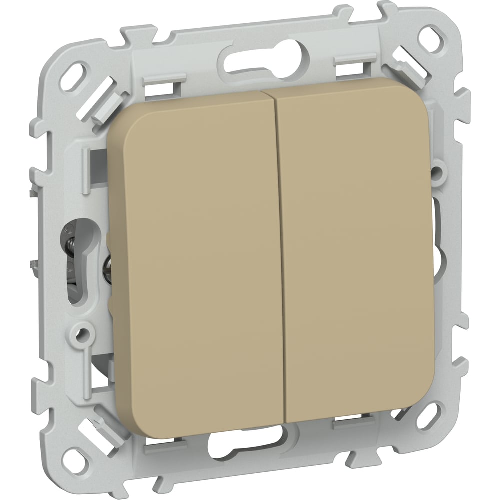 Изображение товара Выключатель проходной двухклавишный IEK FLITE 10А хаки IP20