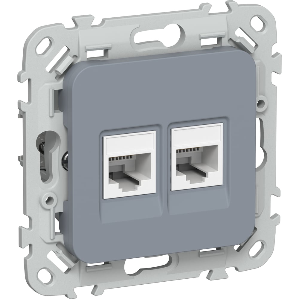 Розетка 2-я компьютерная IEK FLITE RJ45 кат.5Е UTP РК5е-2-0-ФлМ маренго FI-K22-1-K35