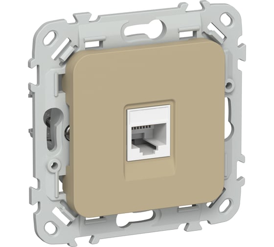 Изображение товара Розетка компьютерная IEK FLITE RJ45 кат.5Е UTP РК5е-1-0-ФлХ хаки FI-K12-1-K59