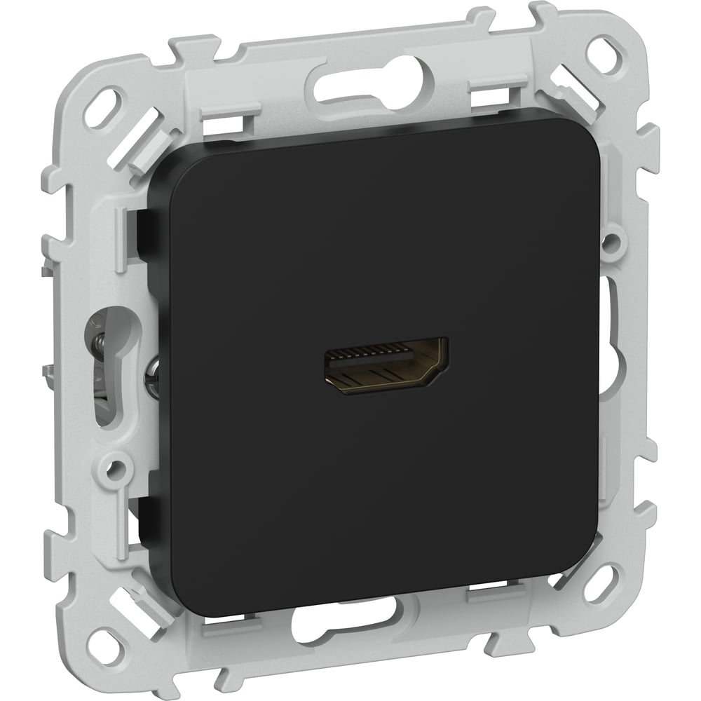 Изображение товара Розетка HDMI IEK FLITE РШДМА-ФлЧ черный - встраиваемая механическая розетка HDMI для дома и офиса