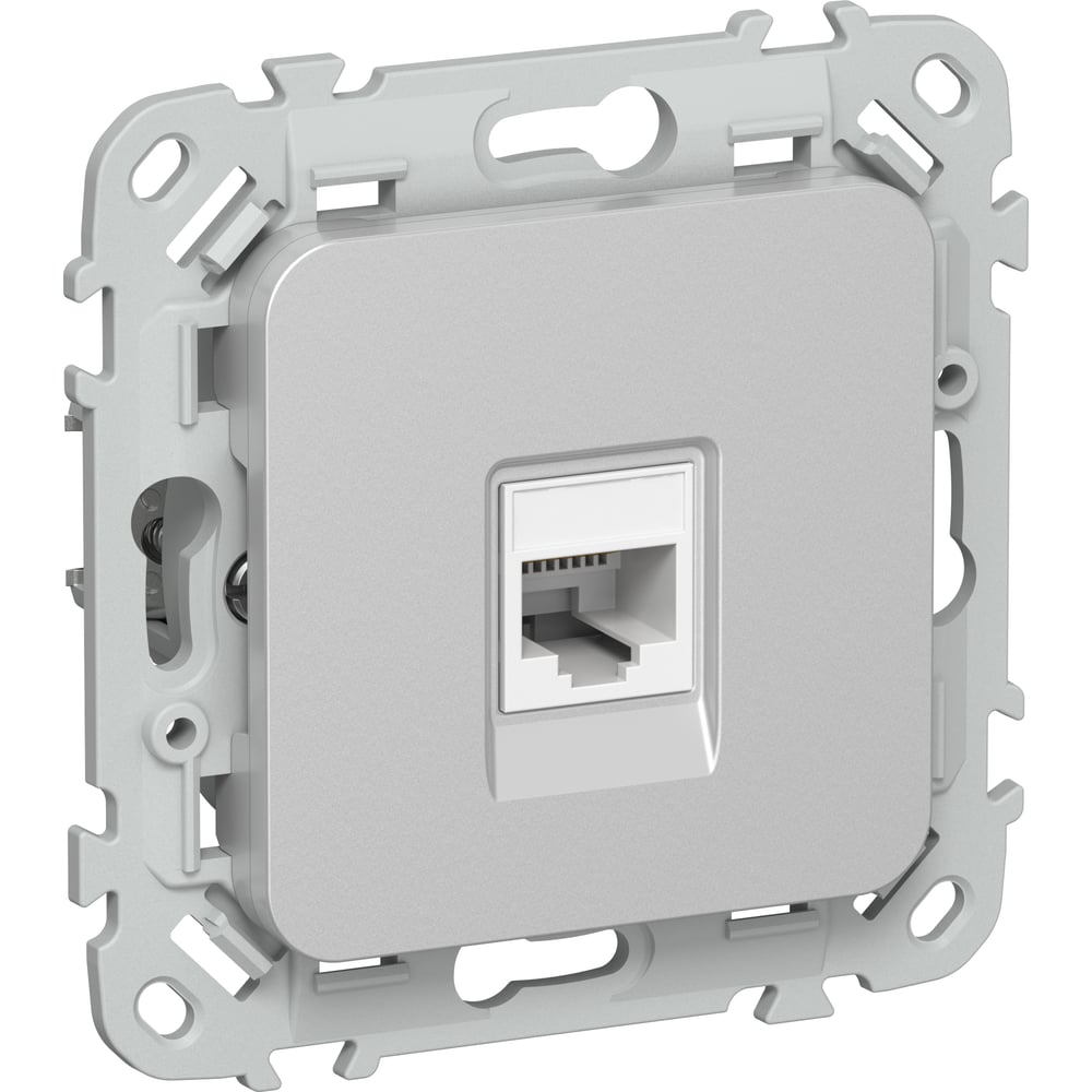 Изображение товара IEK FLITE RJ45 CAT5e - розетка 1-я, алюминий, встроенная