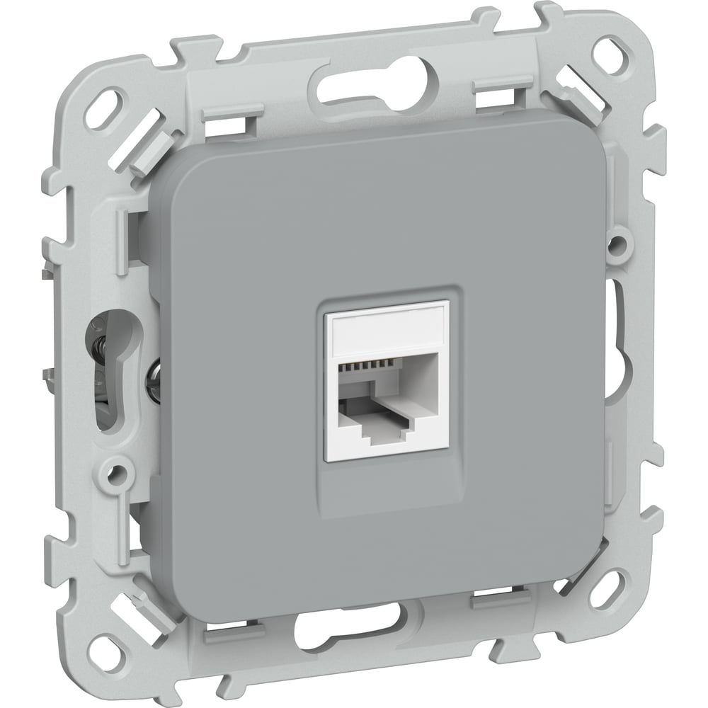 Розетка компьютерная IEK FLITE RJ45 кат.5Е UTP РК5е-1-0-ФлС серый FI-K12-1-K03