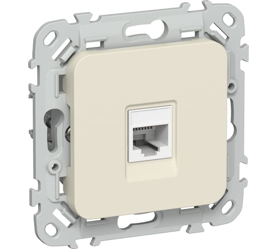 Изображение товара Розетка компьютерная IEK FLITE RJ45 кат.6 UTP РК6-1-0-ФлСл сливочный FI-K12-2-K86