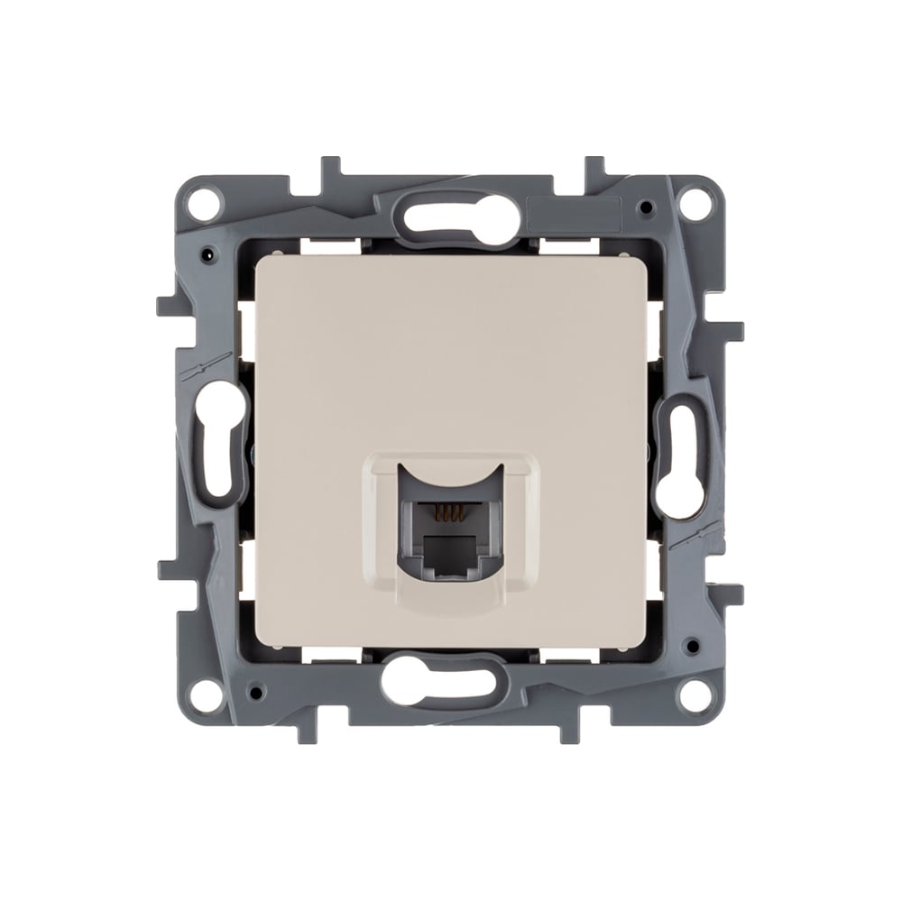 Изображение товара Розетка телефонная IEK ETIKA RJ11 слоновая кость для дома и офиса