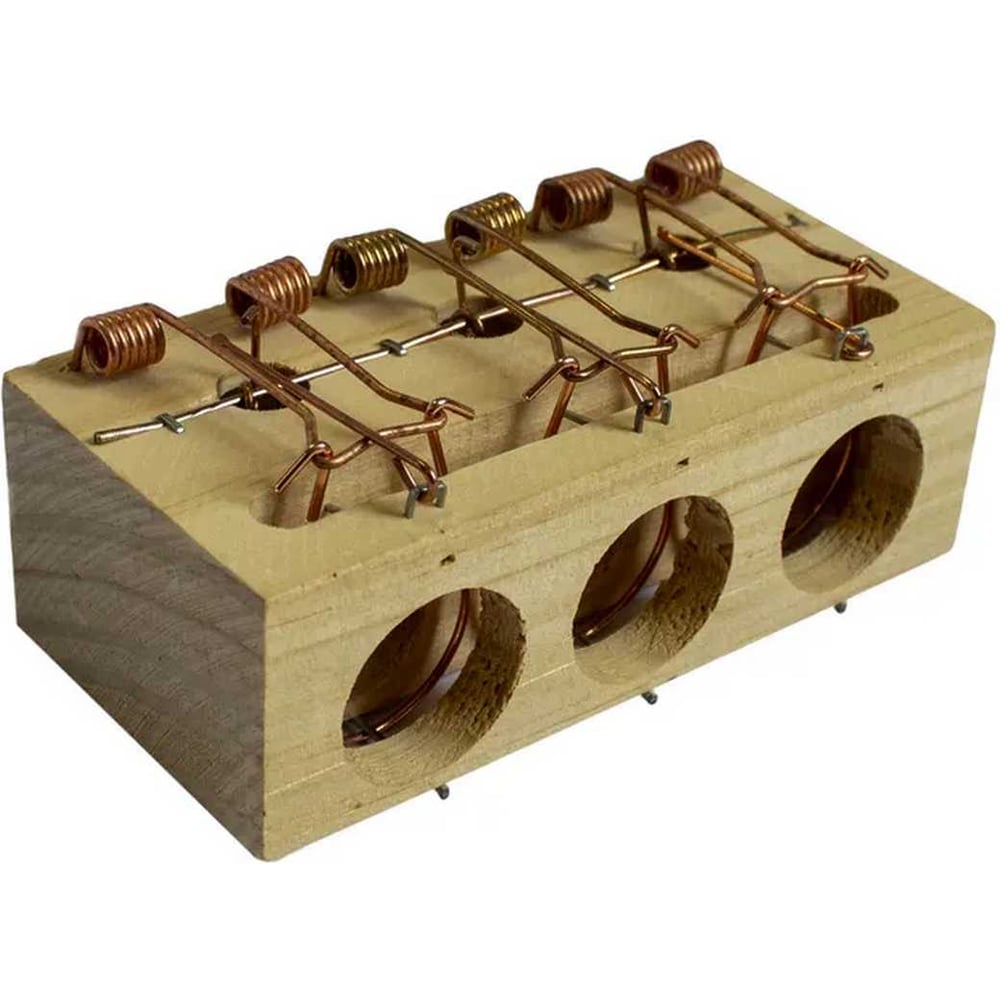 Изображение товара Мышеловка деревянная тройная WMC TOOLS WMC-TG8002092 пружинная ловушка