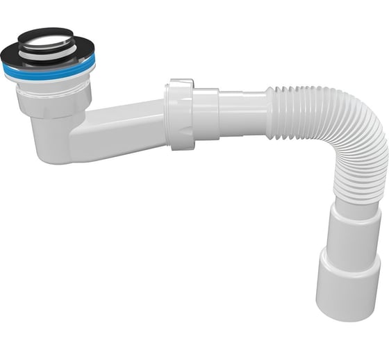 Изображение товара Сифон для душевого поддона AV Engineering с механизмом click-clack,с гибкой трубой 1 1/2 - 40/50мм, AVE129724