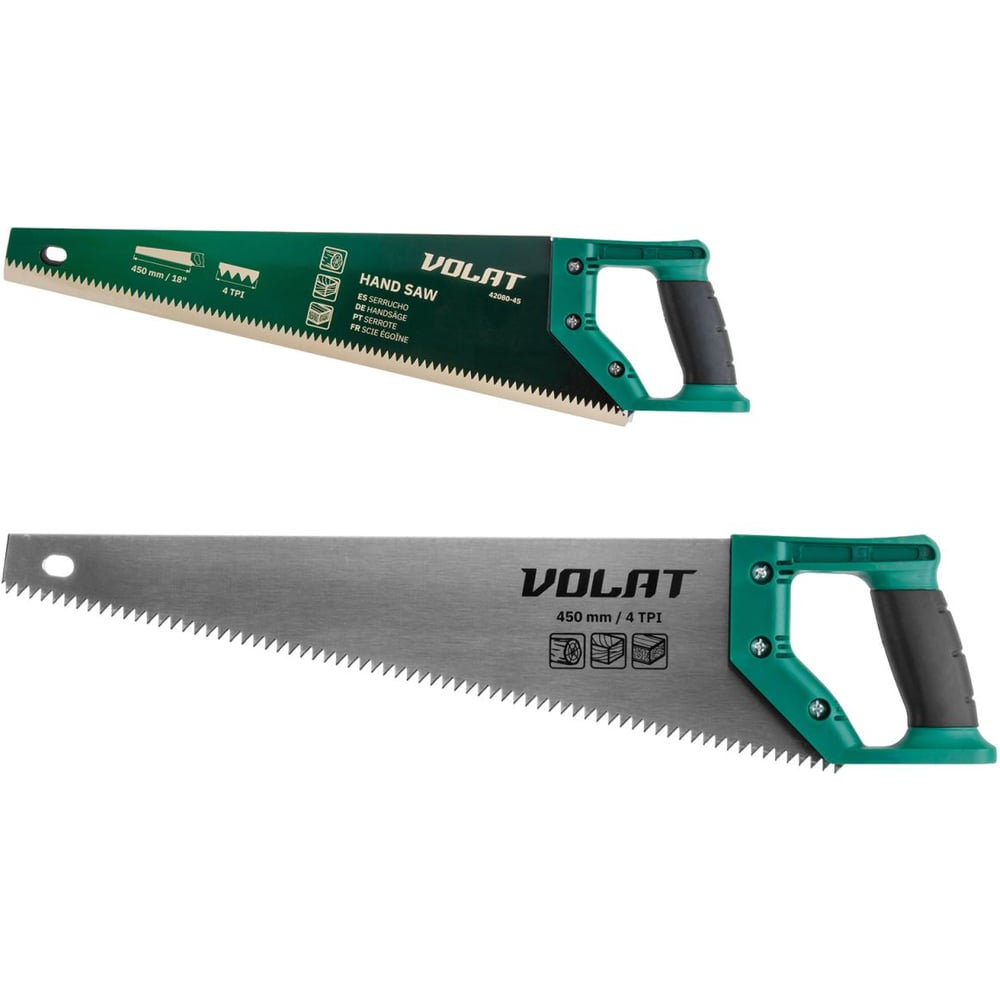 Изображение товара Ножовка по дереву ВОЛАТ 450 мм 4 TPI для распила древесины