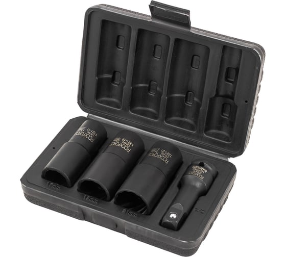 Изображение товара Набор головок-экстракторов Rockforce для поврежденных болтов и гаек 4пр. 1/2 RF-906U3(62166)