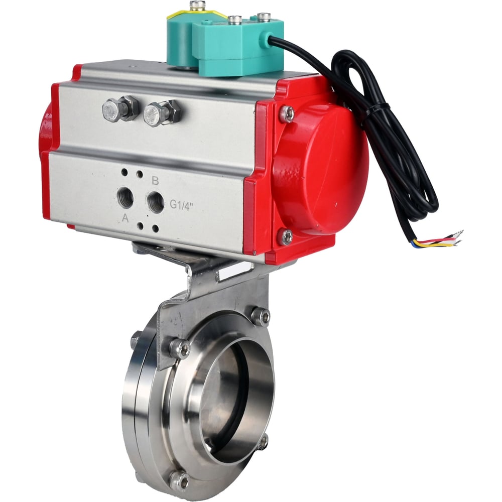 Изображение товара Затвор дисковый DN.ru 304-304-Sil-2W-W-H Ду65 пищевая нержавеющая сталь