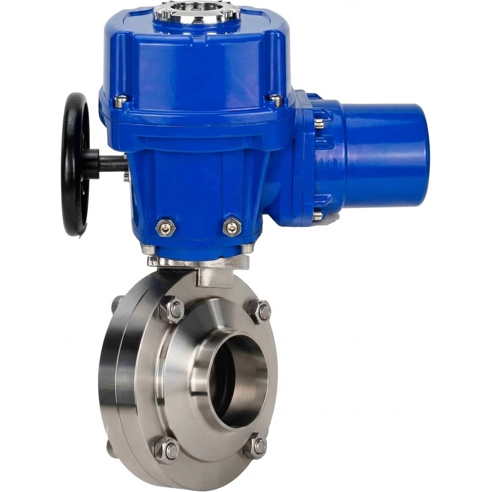 Изображение товара Затвор дисковый DN.ru 304-304-Sil-2W-W-H Ду25 Ру10 под приварку с электроприводом 220В