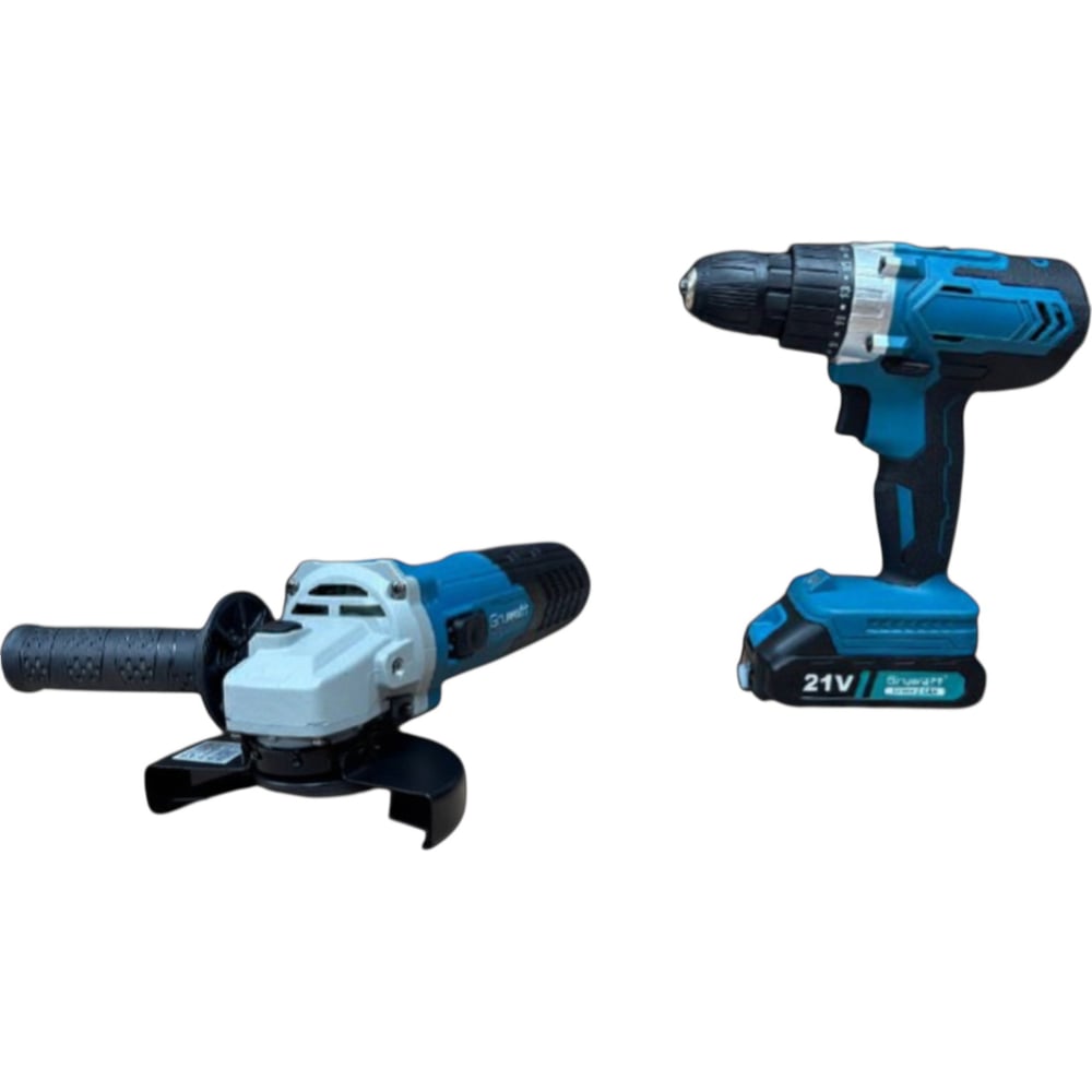 Изображение товара Набор угловая шлифовальная машина и сетевой шуруповерт Gruwatt DBL-SET01 полупрофессиональный