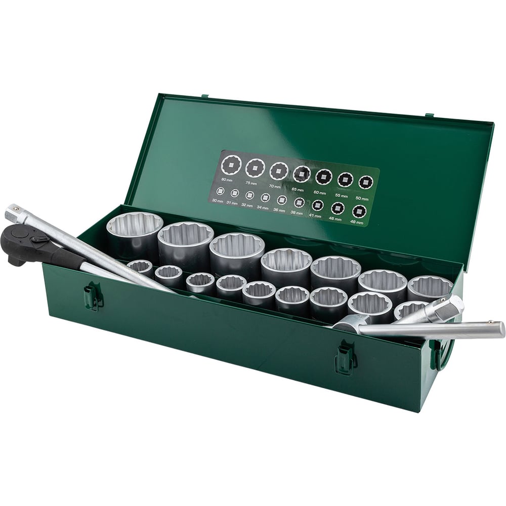 Изображение товара Набор инструментов Rockforce RF-8211-9 21 предмет, 12-гранные головки, кейс