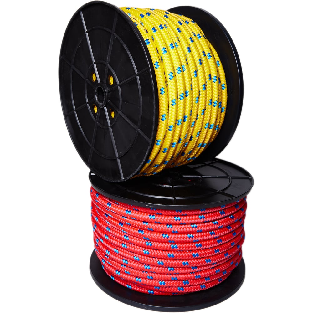 Изображение товара Полипропиленовый плетёный канат МДС 16 мм 50 м цветной с сердечником