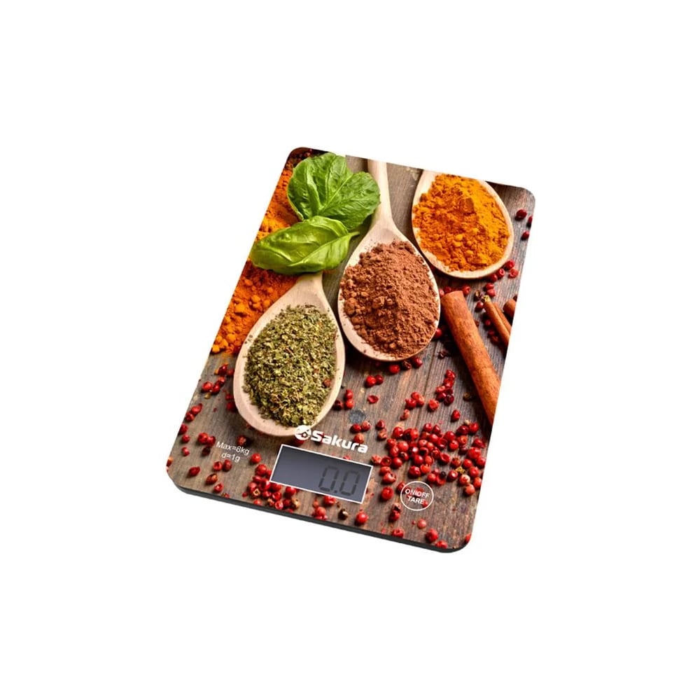 Изображение товара Электронные кухонные весы Sakura SA-6077DS, точность 1 г, до 8 кг
