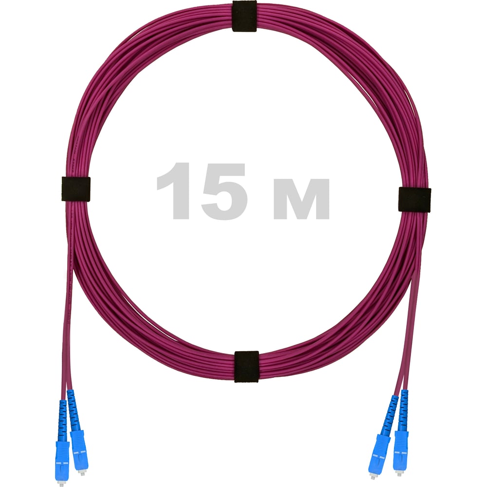 Патч-корд оптический ENGINOVA SC/UPC-SC/UPC MM (OM4) 2mm duplex LSZH, 15 м ENG-PC2.0-DX-2SCU-OM4-15m-LSZH-MG