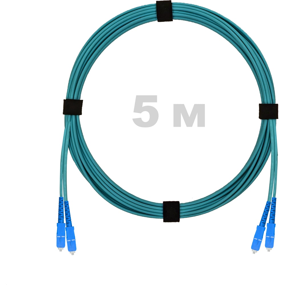 Патч-корд оптический ENGINOVA SC/UPC-SC/UPC MM (OM3) 3mm duplex LSZH, 5 м ENG-PC-DX-2SCU-OM3-5m-LSZH-AQ
