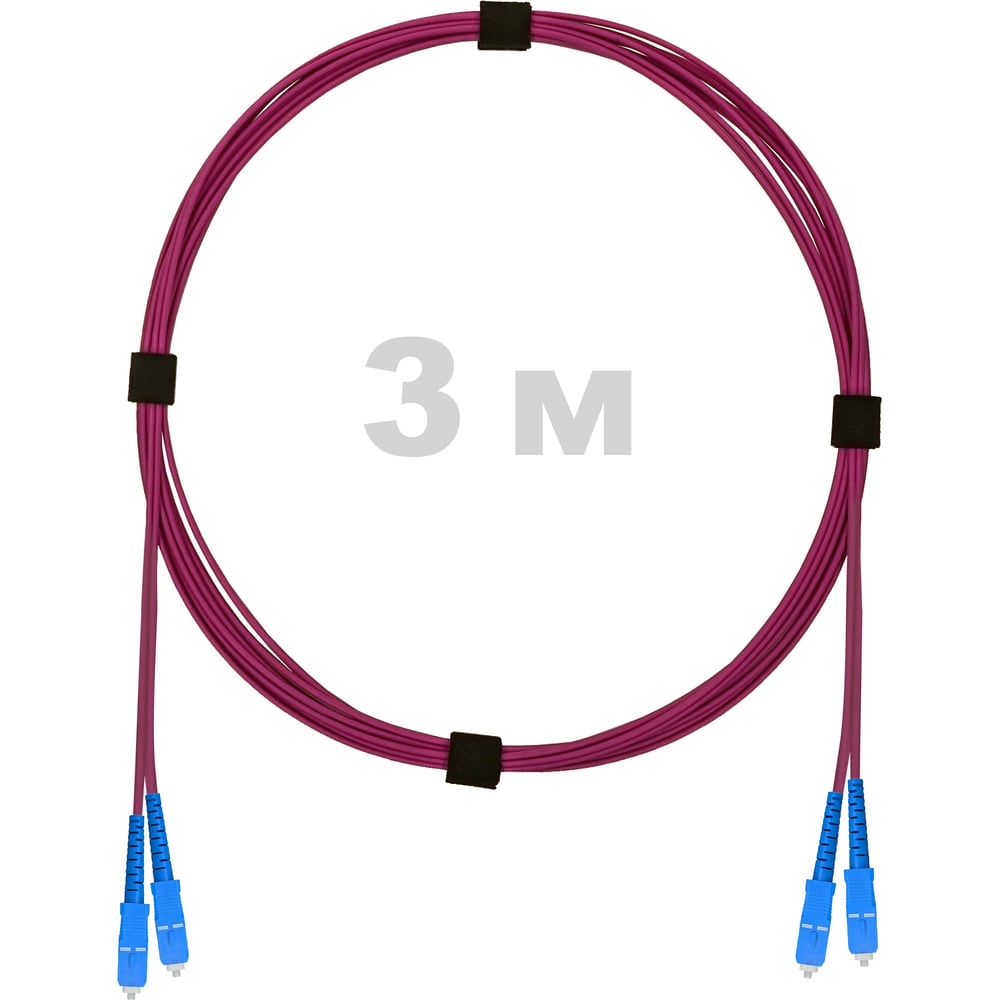 Патч-корд оптический ENGINOVA SC/UPC-SC/UPC MM (OM4) 2mm duplex LSZH, 3 м ENG-PC2.0-DX-2SCU-OM4-3m-LSZH-MG