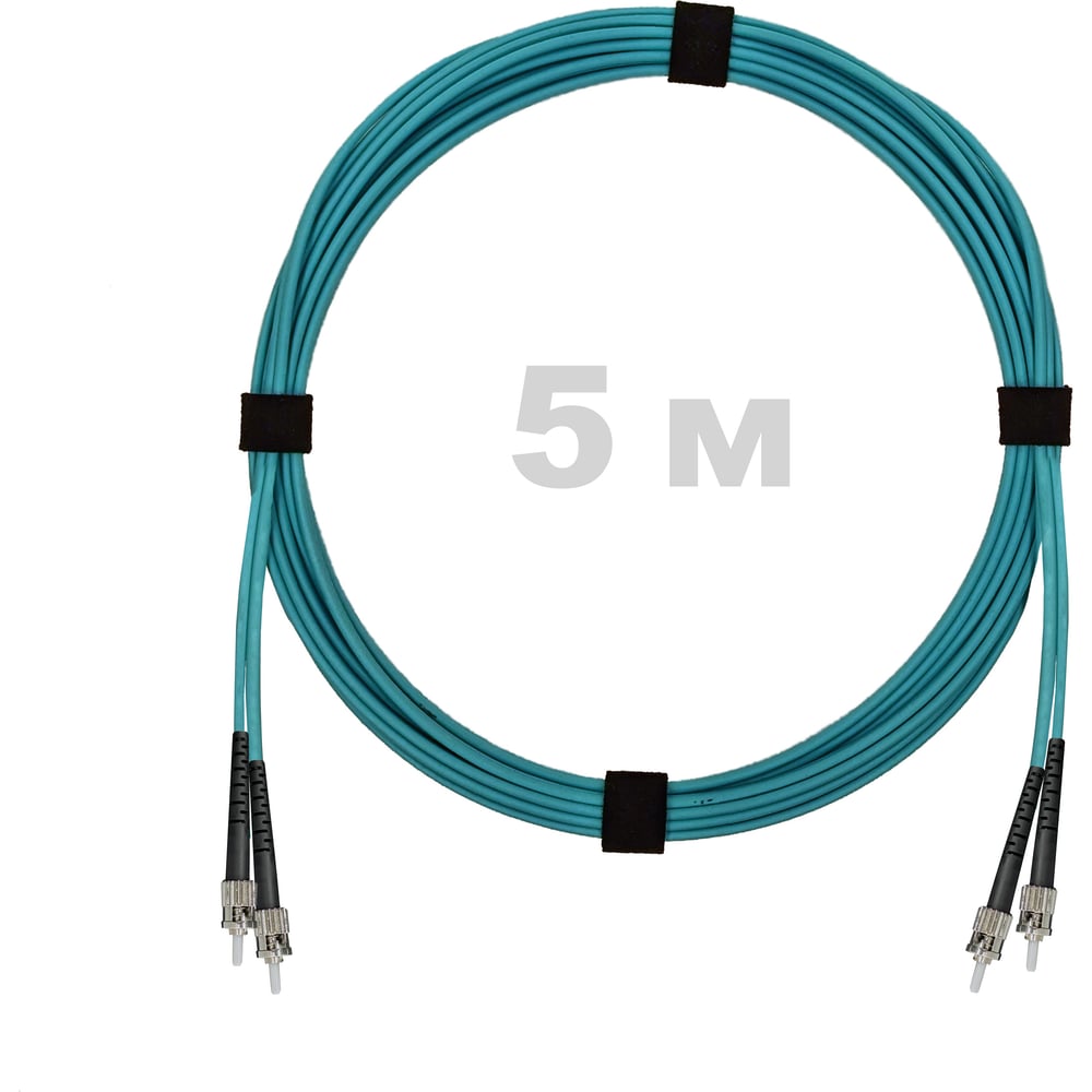 Патч-корд оптический ENGINOVA ST/PC-ST/PC MM (OM3) 2mm duplex LSZH, 5 м ENG-PC2.0-DX-2ST-OM3-5m-LSZH-AQ