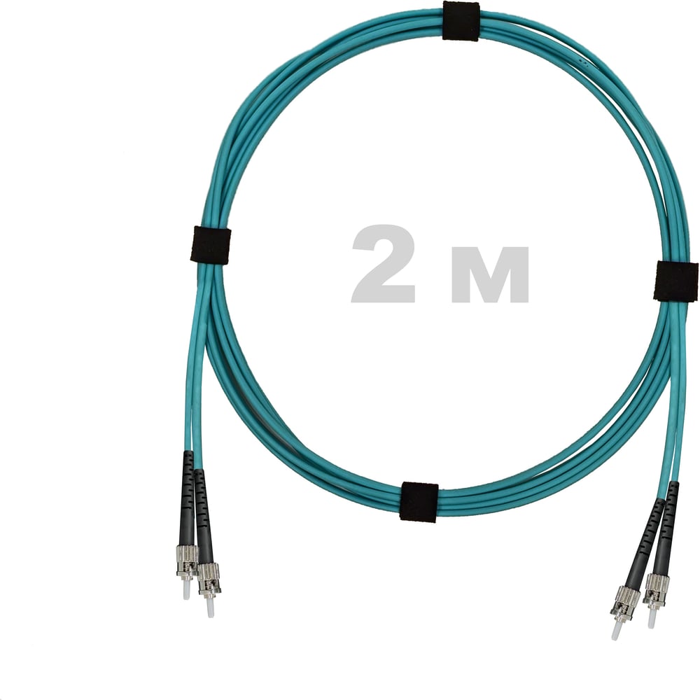 Патч-корд оптический ENGINOVA ST/PC-ST/PC MM (OM3) 2mm duplex LSZH, 2 м ENG-PC2.0-DX-2ST-OM3-2m-LSZH-AQ