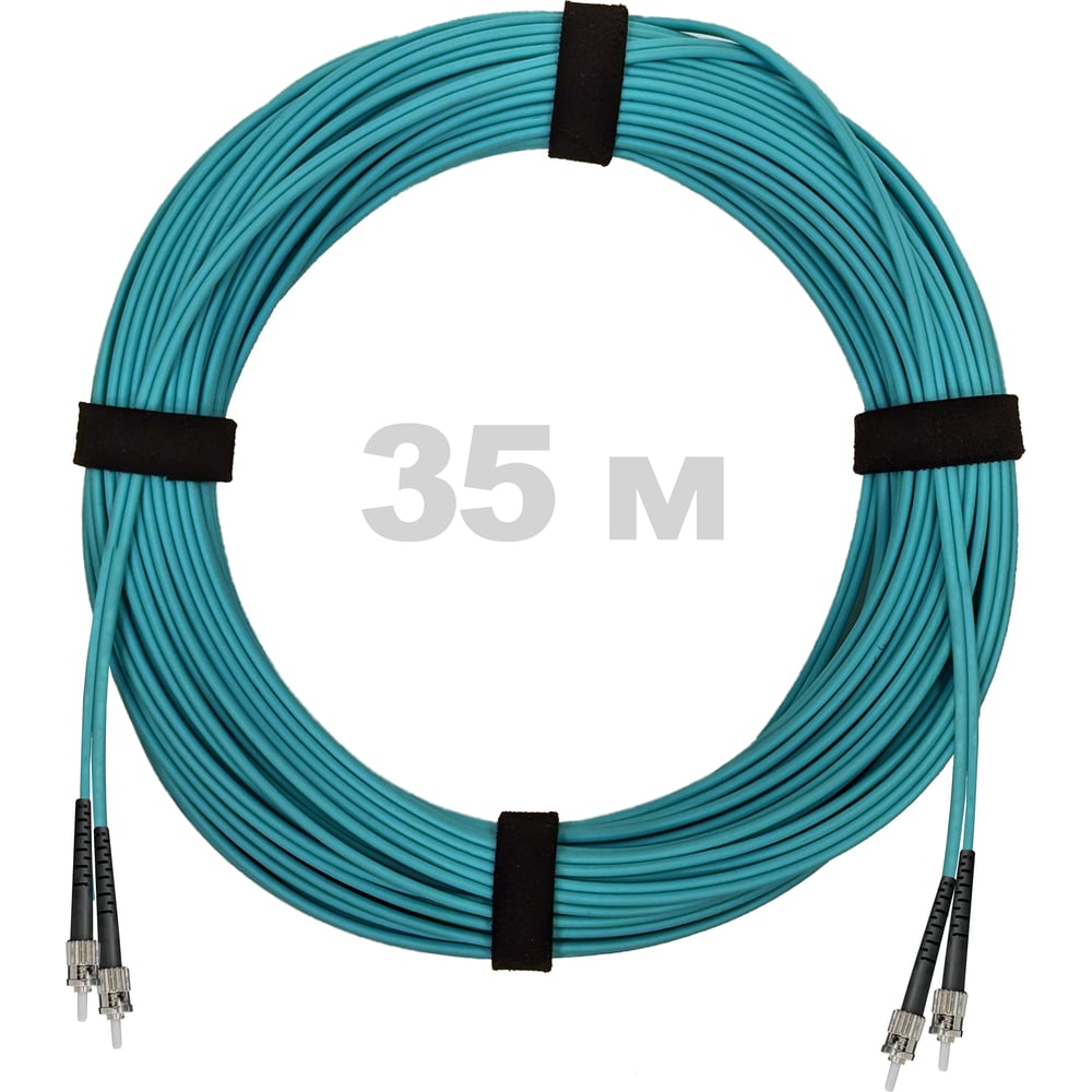 Патч-корд оптический ENGINOVA ST/PC-ST/PC MM (OM3) 2mm duplex LSZH, 35 м ENG-PC2.0-DX-2ST-OM3-35m-LSZH-AQ