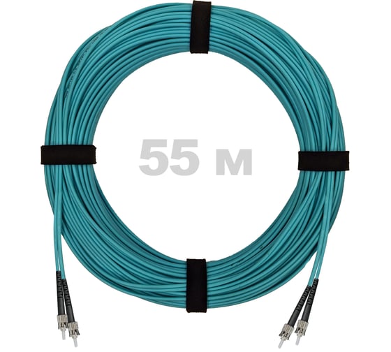 Изображение товара Патч-корд оптический ENGINOVA ST/PC-ST/PC MM (OM3) 2mm duplex LSZH, 55 м ENG-PC2.0-DX-2ST-OM3-55m-LSZH-AQ