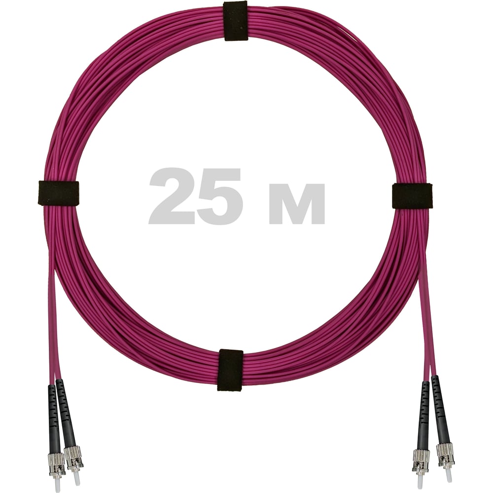 Патч-корд оптический ENGINOVA ST/PC-ST/PC MM (OM4) 2mm duplex LSZH, 25 м ENG-PC2.0-DX-2ST-OM4-25m-LSZH-MG