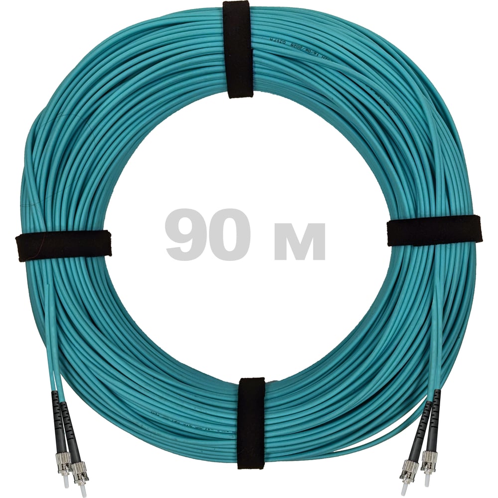 Патч-корд оптический ENGINOVA ST/PC-ST/PC MM (OM3) 3mm duplex LSZH, 90 м ENG-PC-DX-2ST-OM3-90m-LSZH-AQ