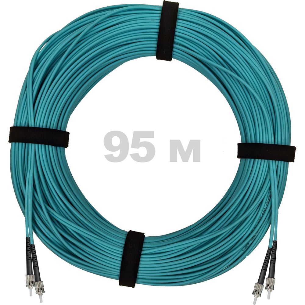 Патч-корд оптический ENGINOVA ST/PC-ST/PC MM (OM3) 3mm duplex LSZH, 95 м ENG-PC-DX-2ST-OM3-95m-LSZH-AQ