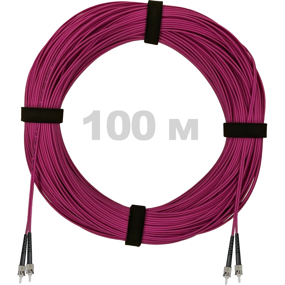 Патч-корд оптический ENGINOVA ST/PC-ST/PC MM (OM4) 2mm duplex LSZH, 100 м ENG-PC2.0-DX-2ST-OM4-100m-LSZH-MG