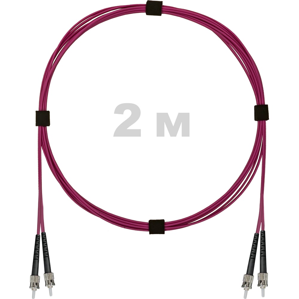 Патч-корд оптический ENGINOVA ST/PC-ST/PC MM (OM4) 2mm duplex LSZH, 2 м ENG-PC2.0-DX-2ST-OM4-2m-LSZH-MG