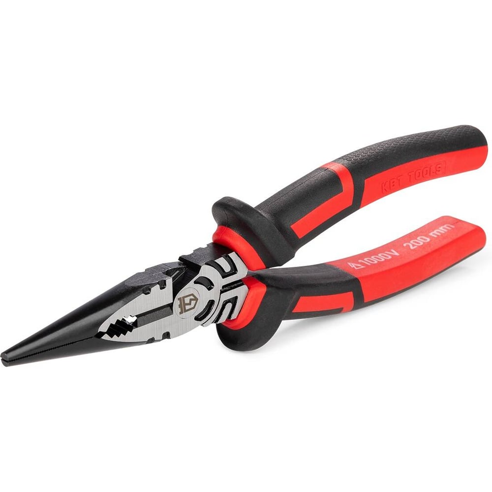 Изображение товара Длинногубцы диэлектрические КВТ ERGOLINE 200 мм профессиональные для электромонтажа