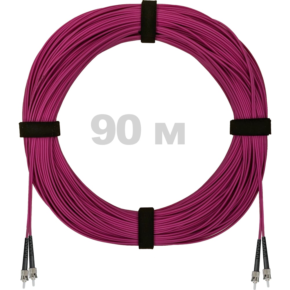 Патч-корд оптический ENGINOVA ST/PC-ST/PC MM (OM4) 2mm duplex LSZH, 90 м ENG-PC2.0-DX-2ST-OM4-90m-LSZH-MG