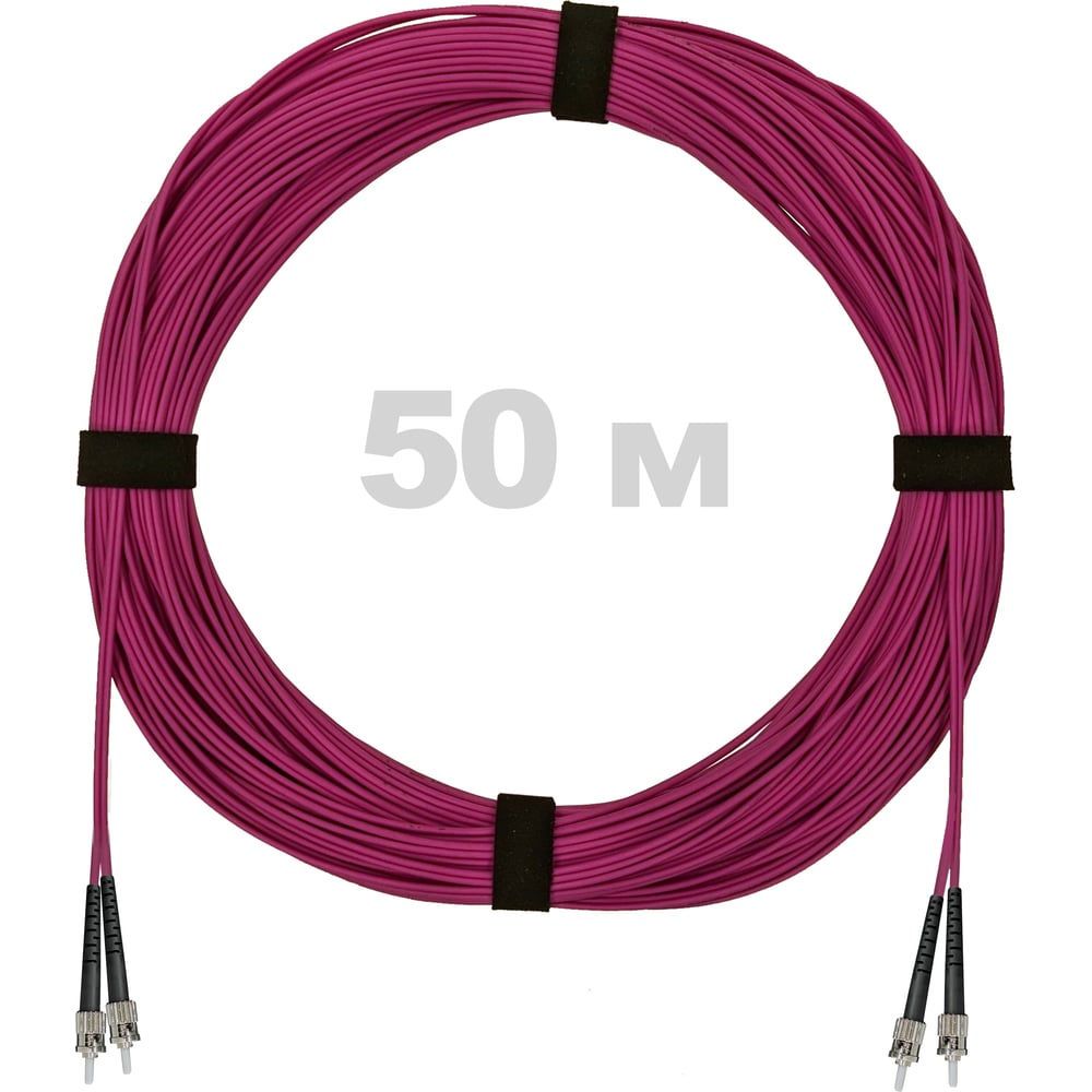 Патч-корд оптический ENGINOVA ST/PC-ST/PC MM (OM4) 2mm duplex LSZH, 50 м ENG-PC2.0-DX-2ST-OM4-50m-LSZH-MG