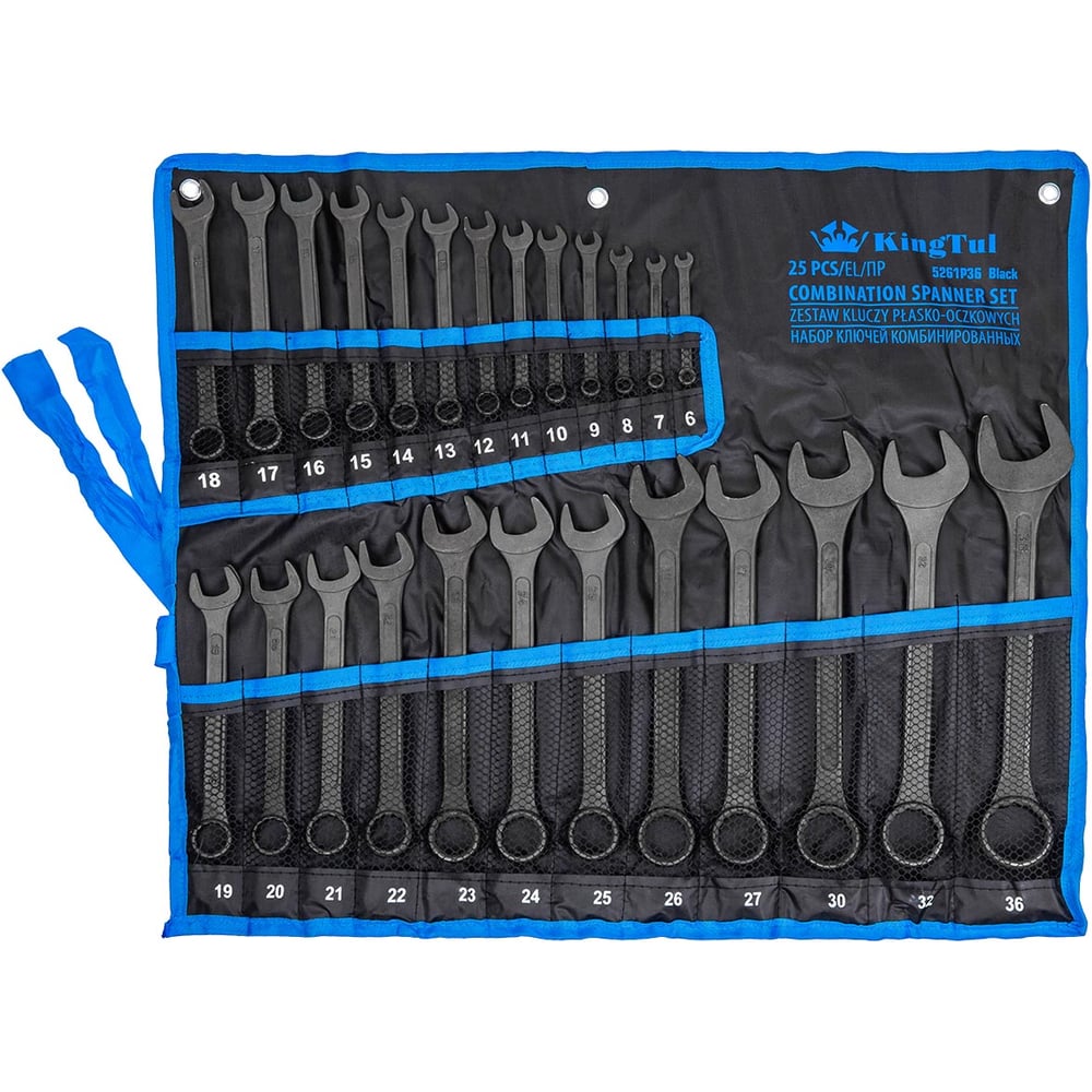 Изображение товара Набор комбинированных ключей KingTul 25 шт KT-5261P36 Black