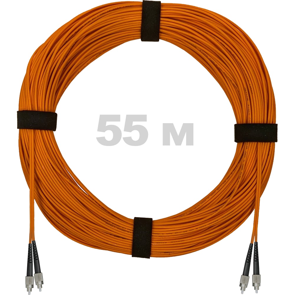 Патч-корд оптический ENGINOVA FC/UPC-FC/UPC MM (OM2) 2mm duplex LSZH, 55 м ENG-PC2.0-DX-2FCU-OM2-55m-LSZH-OR