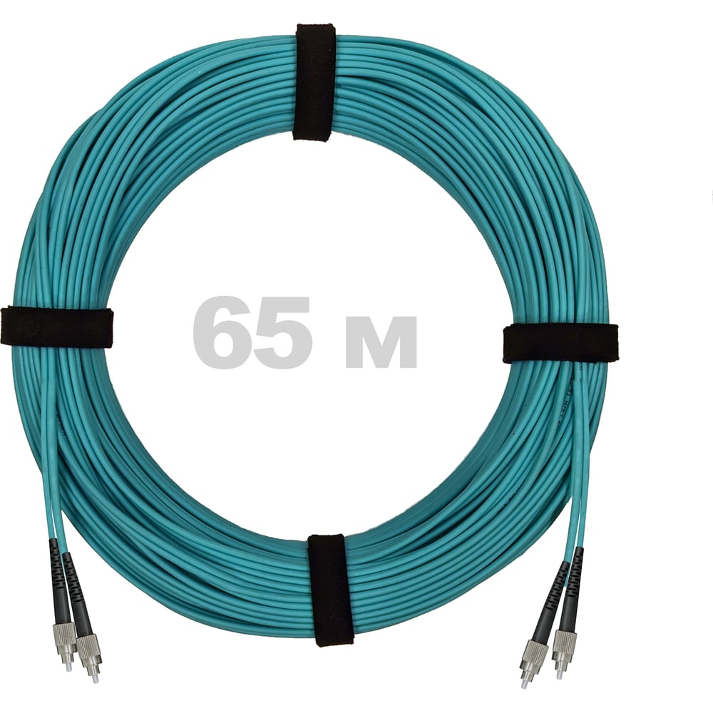 Патч-корд оптический ENGINOVA FC/UPC-FC/UPC MM (OM3) 3mm duplex LSZH, 65 м ENG-PC-DX-2FCU-OM3-65m-LSZH-AQ