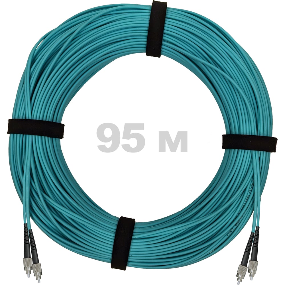 Патч-корд оптический ENGINOVA FC/UPC-FC/UPC MM (OM3) 3mm duplex LSZH, 95 м ENG-PC-DX-2FCU-OM3-95m-LSZH-AQ