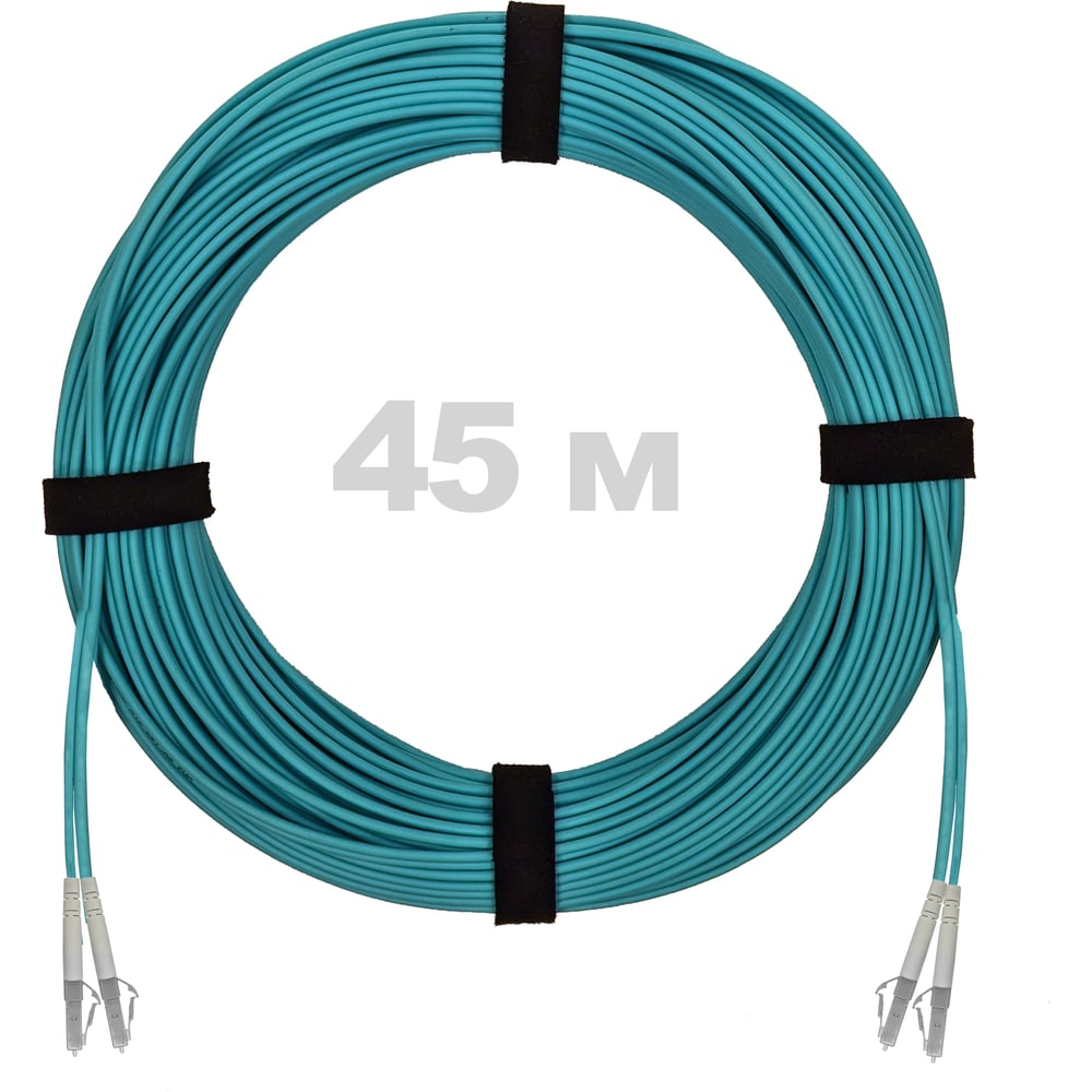 Патч-корд оптический ENGINOVA LC/UPC-LC/UPC MM (OM3) 3mm duplex LSZH, 45 м ENG-PC-DX-2LCU-OM3-45m-LSZH-AQ