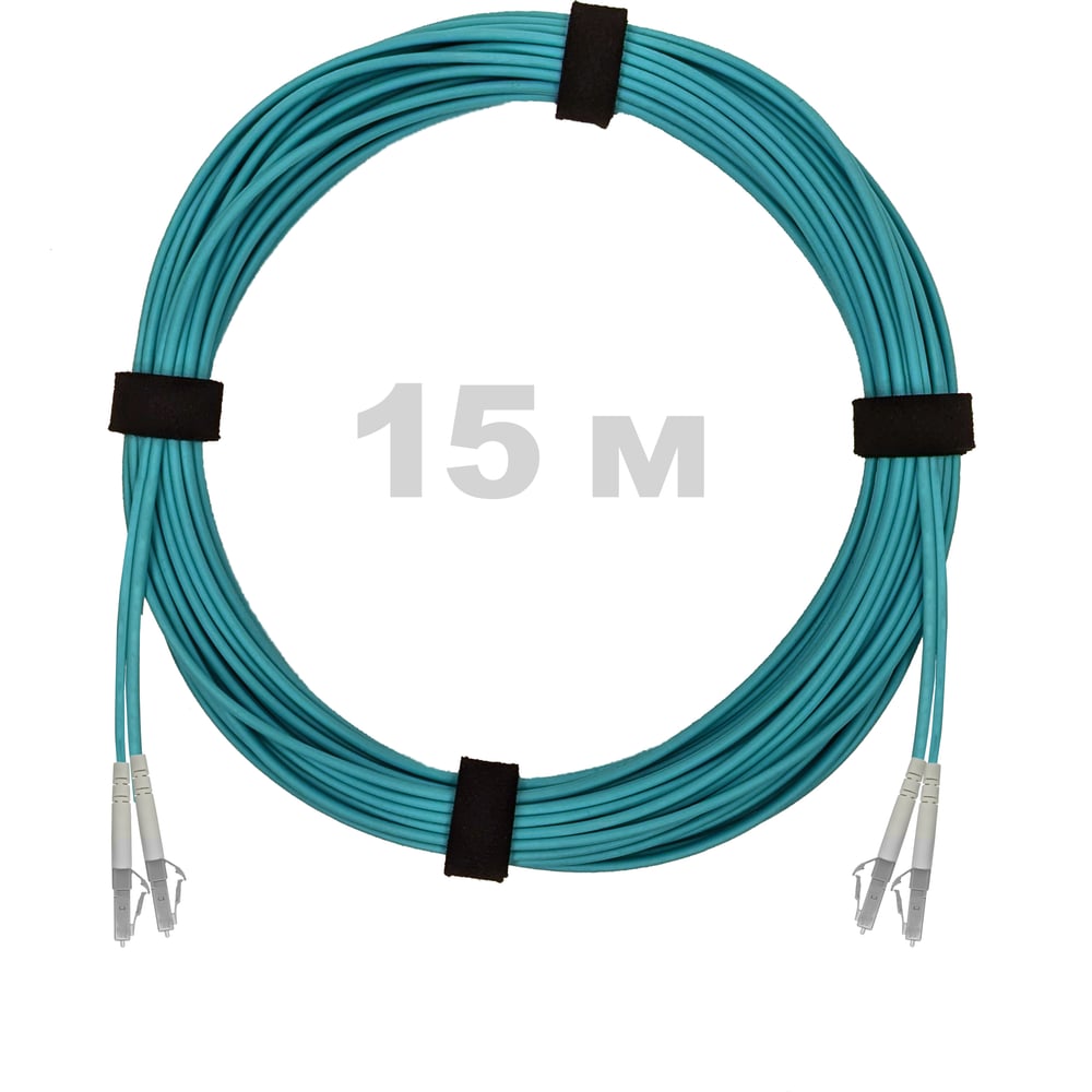 Патч-корд оптический ENGINOVA LC/UPC-LC/UPC MM (OM3) 3mm duplex LSZH, 15 м ENG-PC-DX-2LCU-OM3-15m-LSZH-AQ