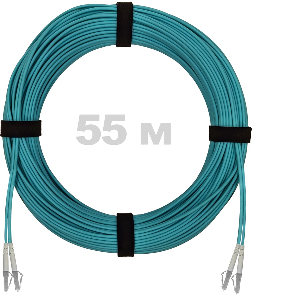 Патч-корд оптический ENGINOVA LC/UPC-LC/UPC MM (OM3) 3mm duplex LSZH, 55 м ENG-PC-DX-2LCU-OM3-55m-LSZH-AQ