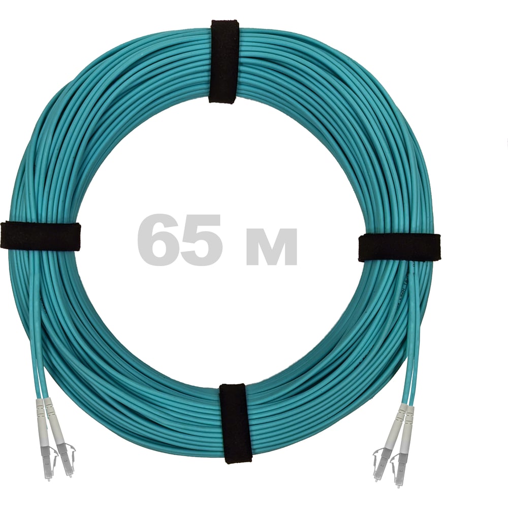 Патч-корд оптический ENGINOVA LC/UPC-LC/UPC MM (OM3) 3mm duplex LSZH, 65 м ENG-PC-DX-2LCU-OM3-65m-LSZH-AQ