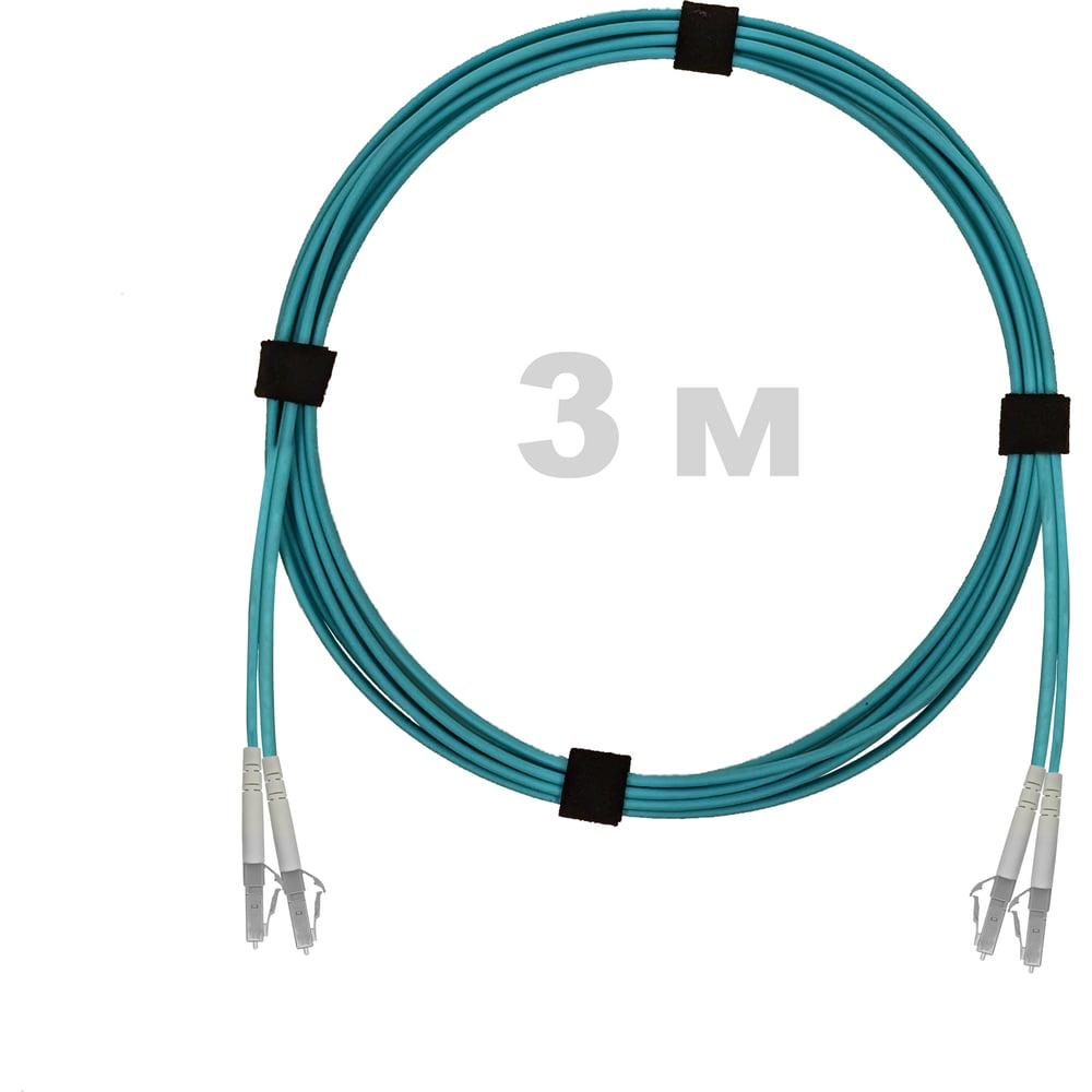 Патч-корд оптический ENGINOVA LC/UPC-LC/UPC MM (OM3) 3mm duplex LSZH, 3 м ENG-PC-DX-2LCU-OM3-3m-LSZH-AQ