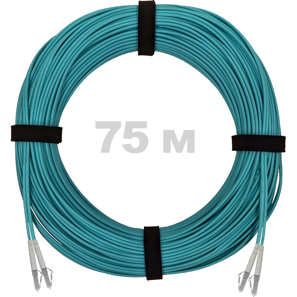 Патч-корд оптический ENGINOVA LC/UPC-LC/UPC MM (OM3) 3mm duplex LSZH, 75 м ENG-PC-DX-2LCU-OM3-75m-LSZH-AQ