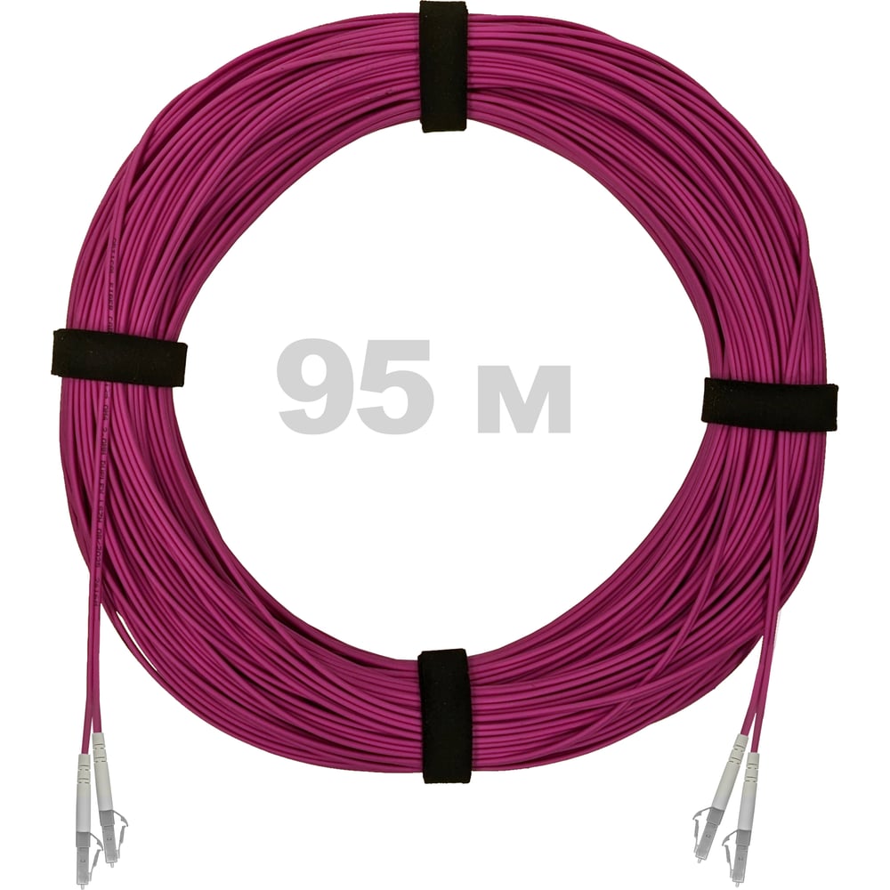 Изображение товара Оптический патч-корд LC-LC MM OM4 95 м LSZH двойной кабель для высокоскоростных сетей