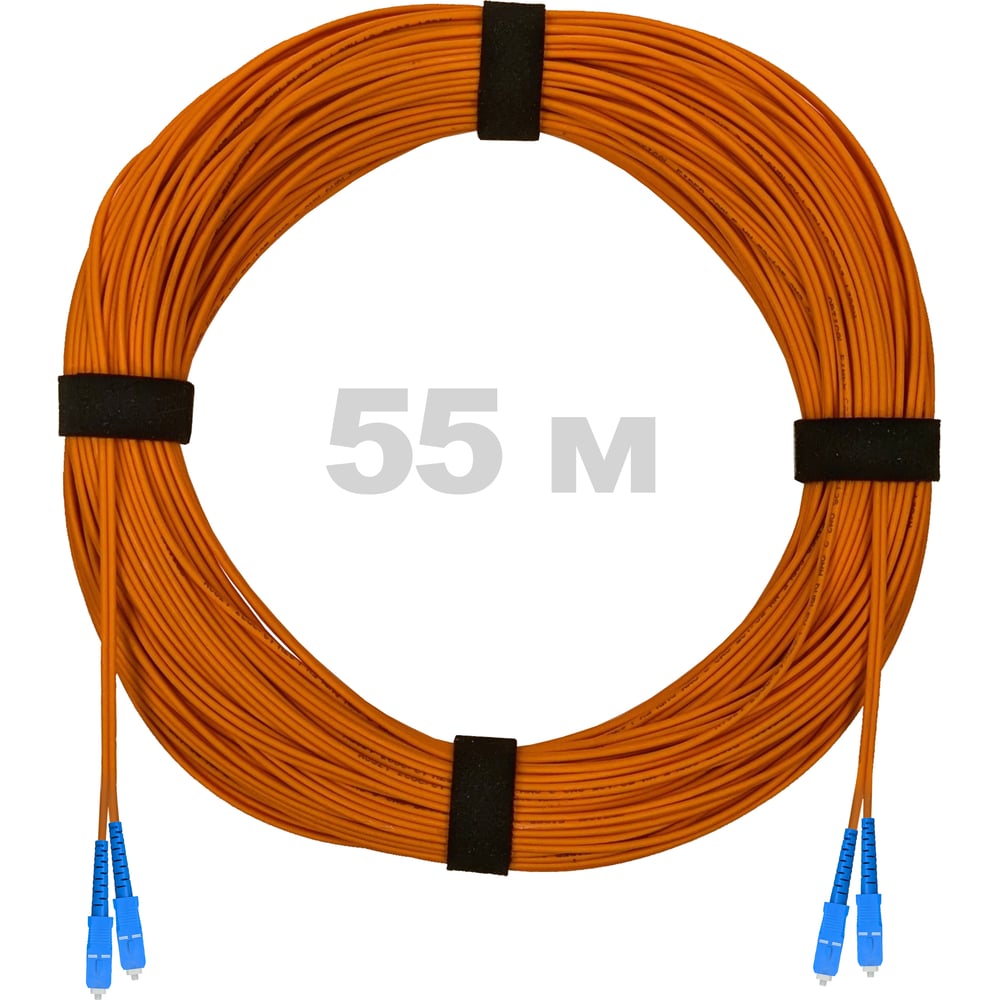 Патч-корд оптический ENGINOVA SC/UPC-SC/UPC MM (OM2) 2mm duplex LSZH, 55 м ENG-PC2.0-DX-2SCU-OM2-55m-LSZH-OR