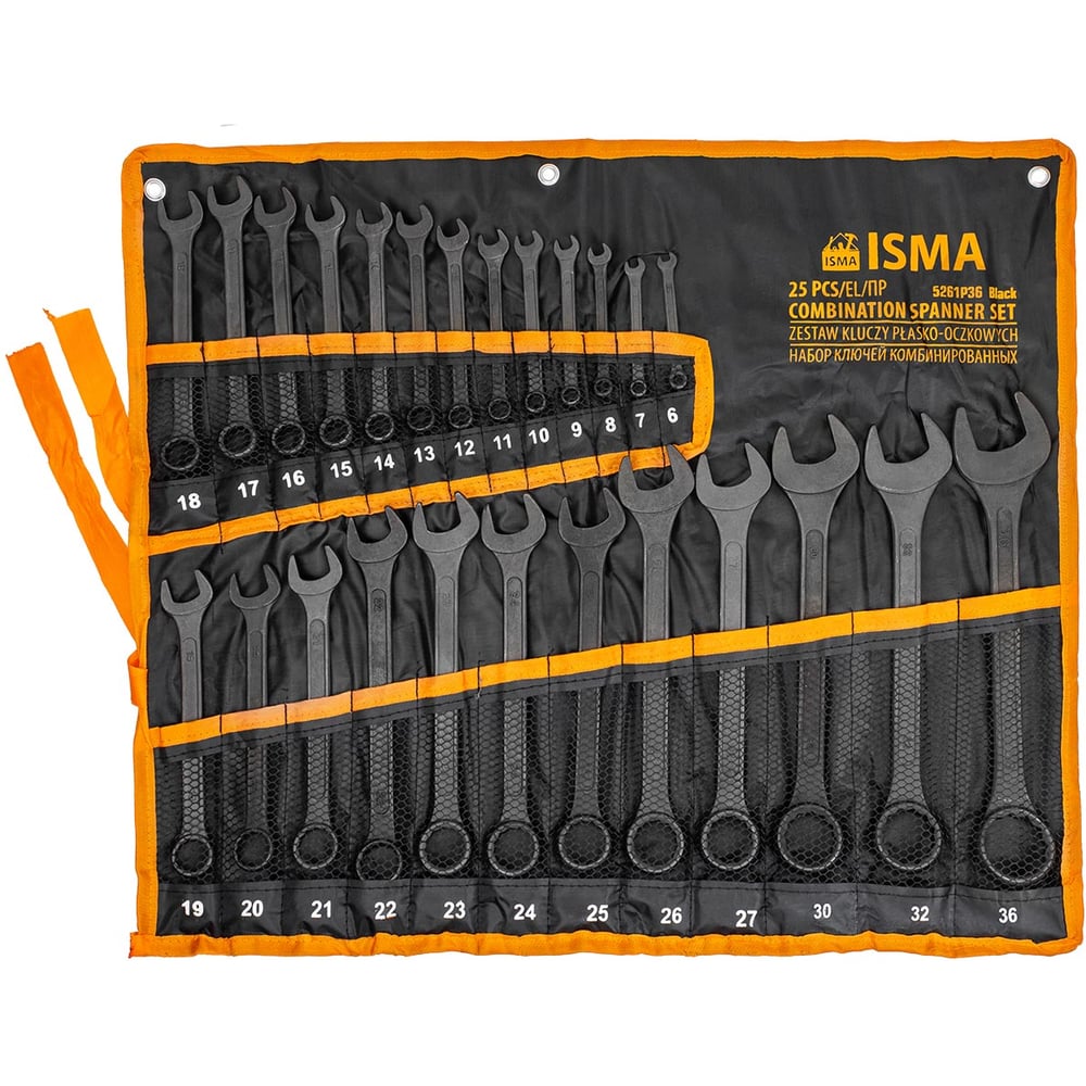 Изображение товара Набор ключей комбинированных ISMA 25 предметов ISMA-5261P36