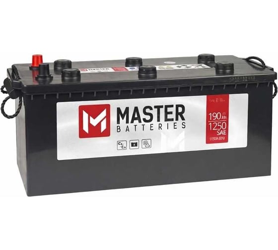 Изображение товара Аккумуляторная батарея MASTER BATTERIES, 190 А·ч, R+, без борта MBT1904