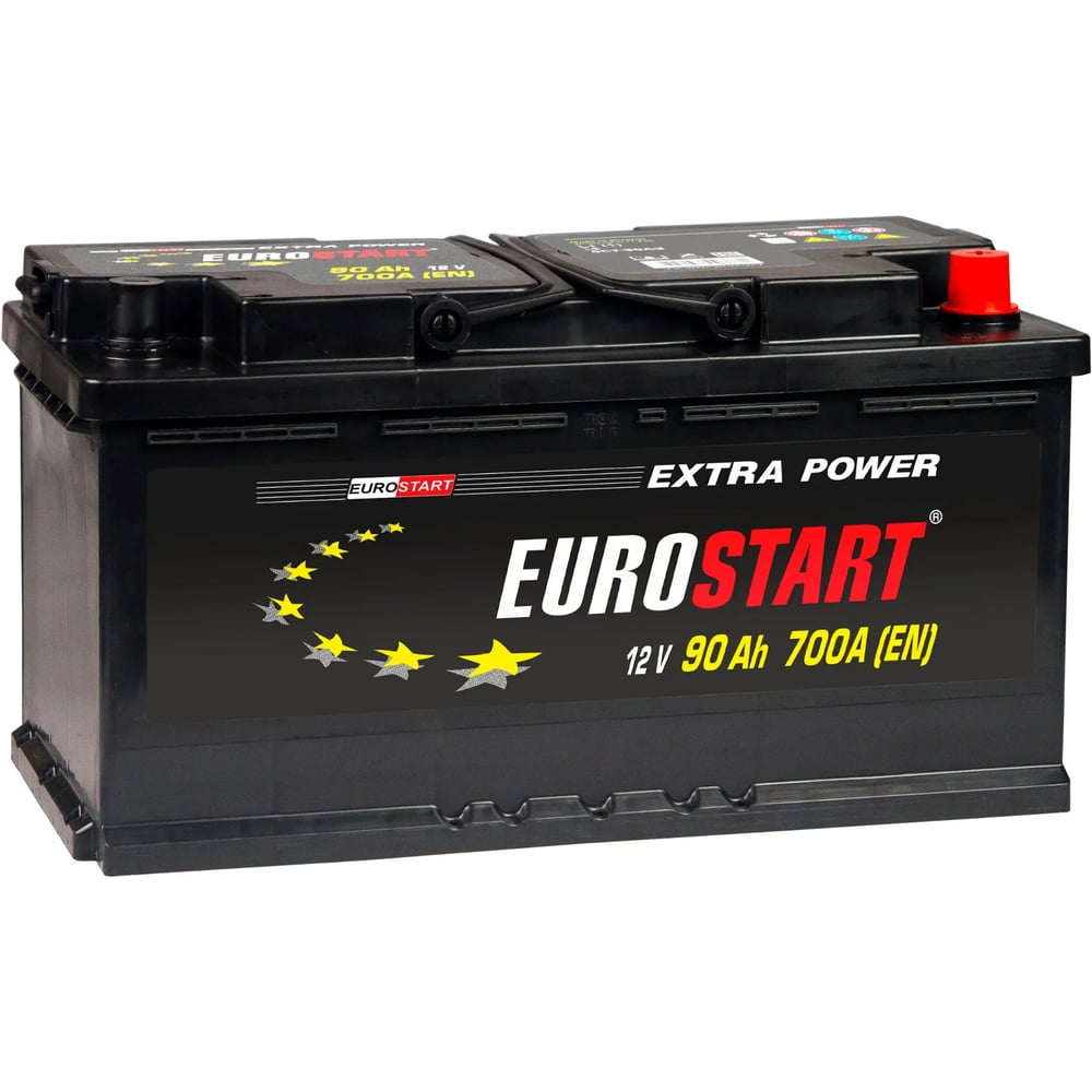 Изображение товара Аккумуляторная батарея EUROSTART Extra Power, 90 А·ч, R+ EU900