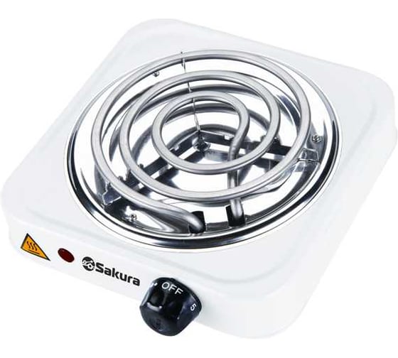 Изображение товара Плитка электро SAKURA ПЭ-02 1000Вт 135мм 1конфорка/спираль, белый 00000028938